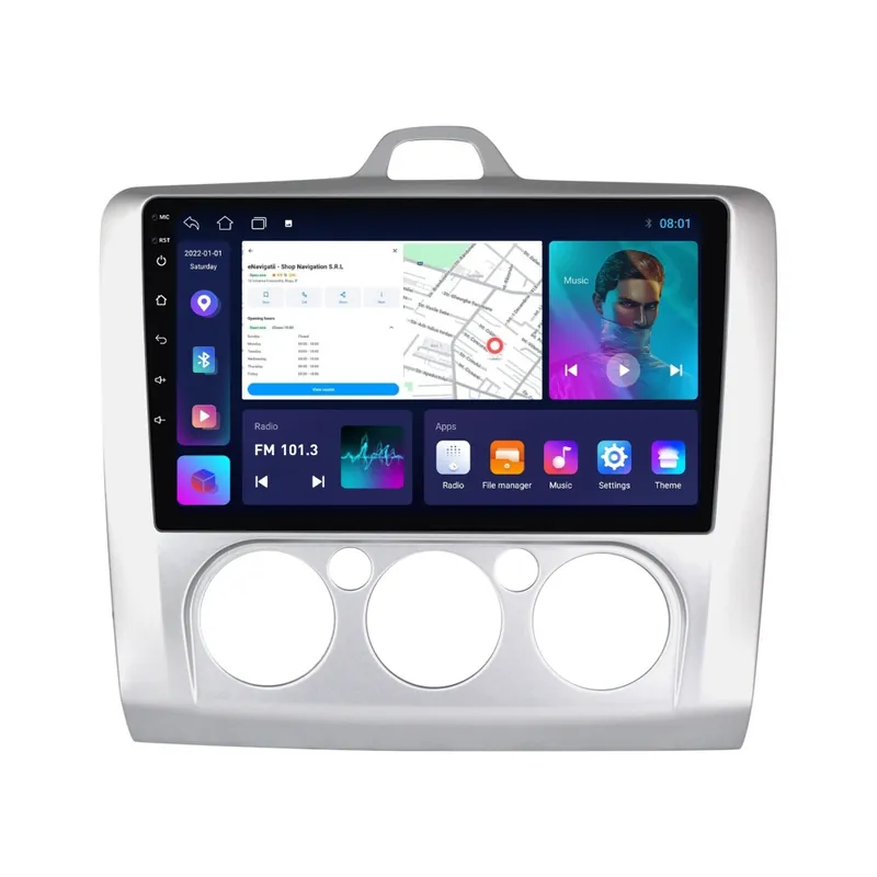 Cel mai bun preț Navigatie Ford Focus II (2004-2011) ( Clima manuala, Gri) cu Android, 1GB RAM, 16 GB, Ecran IPS 9" 1024 x 600, WiFi, Bluetooth, suport camera DVR