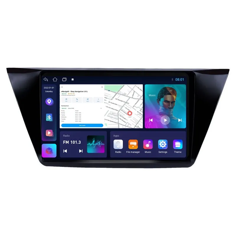 Noutate Navigatie VW Touran III (2015-2025) cu Android, 1GB RAM, 16 GB, Ecran IPS 10" 1024 x 600, WiFi, Bluetooth, suport camera DVR