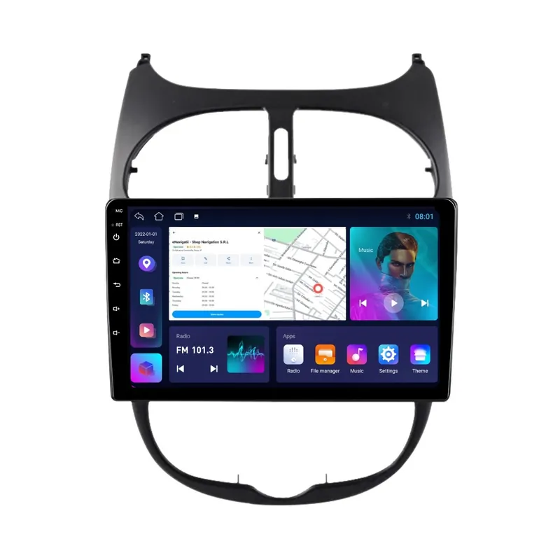 Navigatie Peugeot 206 (1998-2014) cu Android, 1GB RAM, 16 GB, Ecran IPS 9" 1024 x 600, WiFi, Bluetooth, suport camera DVR Mai ieftin