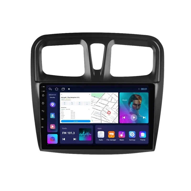 Navigatie Dacia Sandero 2 (2012-2020) cu Android, 1GB RAM, 16 GB, Ecran IPS 9" 1024 x 600, WiFi, Bluetooth, suport camera DVR Discount