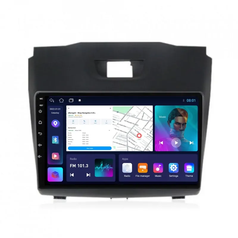 Retur ușor Navigatie Isuzu D-Max II (2012-2020) cu Android, 2GB RAM, 32 GB, Ecran IPS 9" 1280 x 720, CarPlay & Android Auto, WiFi, Bluetooth, suport camera DVR