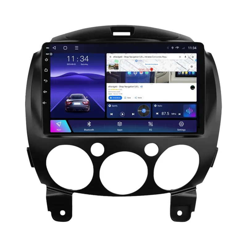 Navigatie Mazda 2 (2007-2014) cu Android, 2GB RAM, 32GB ROM, Ecran 9" Touchscreen, CarPlay, SIM 4G Transport gratuit