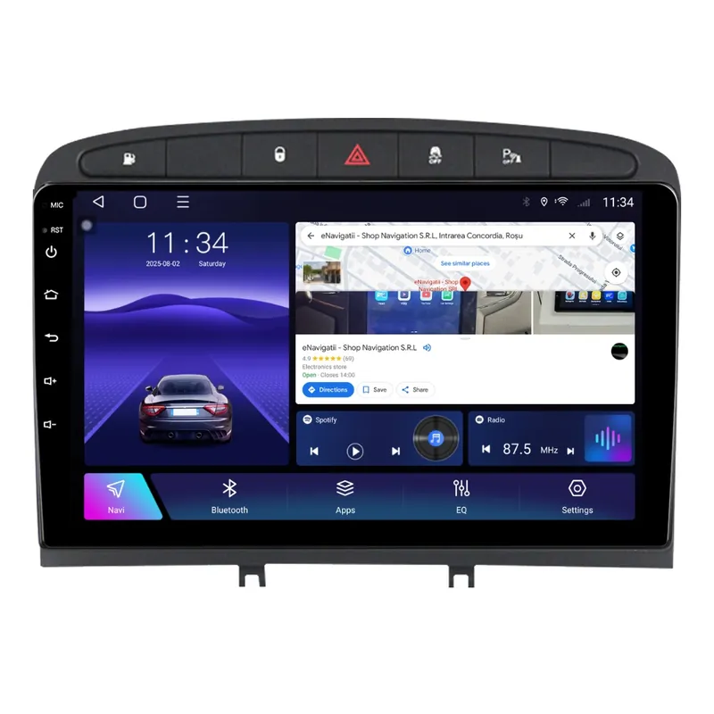Reduceri Navigatie Peugeot 308 I (2007-2013) cu Android, 2GB RAM, 32GB ROM, Ecran 9" Touchscreen, CarPlay, SIM 4G