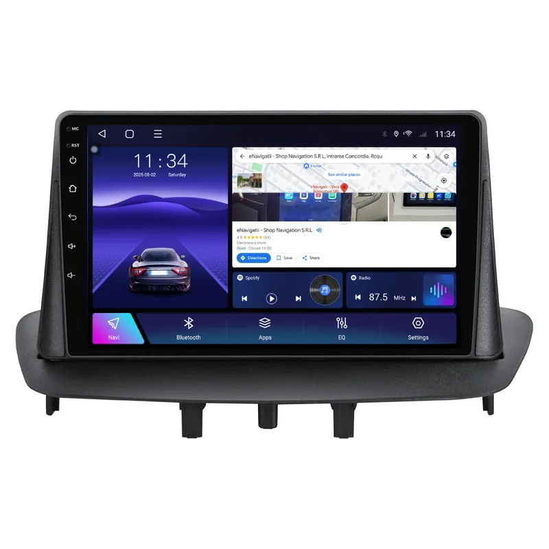 Navigatie Renault Megane III (2009-2016) cu Android, 2GB RAM, 32GB ROM, Ecran 9" Touchscreen, CarPlay, SIM 4G Livrare gratuită