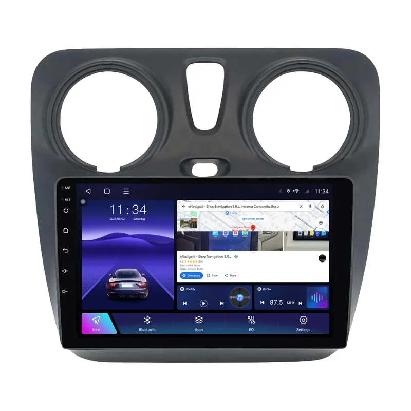 Navigatie Dacia Dokker (2012+) cu Android, 2GB RAM, 32GB ROM, Ecran 9" Touchscreen, CarPlay, SIM 4G Disponibil imediat
