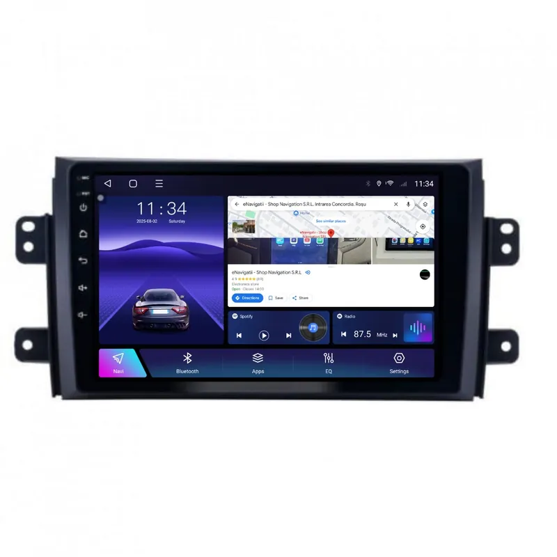 Livrare expres Navigatie Fiat Sedici (2006-2015) cu Android, 4GB RAM, 64GB ROM, Ecran QLED 9" Touchscreen, CarPlay Wireless, DSP