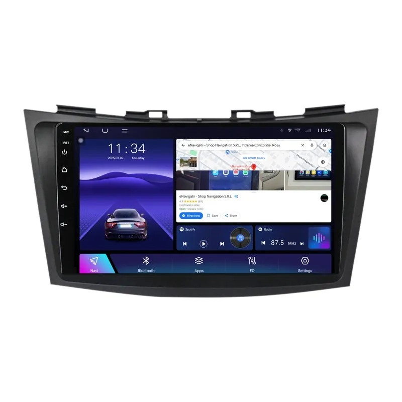 Plată securizată Navigatie Suzuki Swift IV (2010-2017) cu Android, 4GB RAM, 64GB ROM, Ecran QLED 9" Touchscreen, CarPlay Wireless, DSP