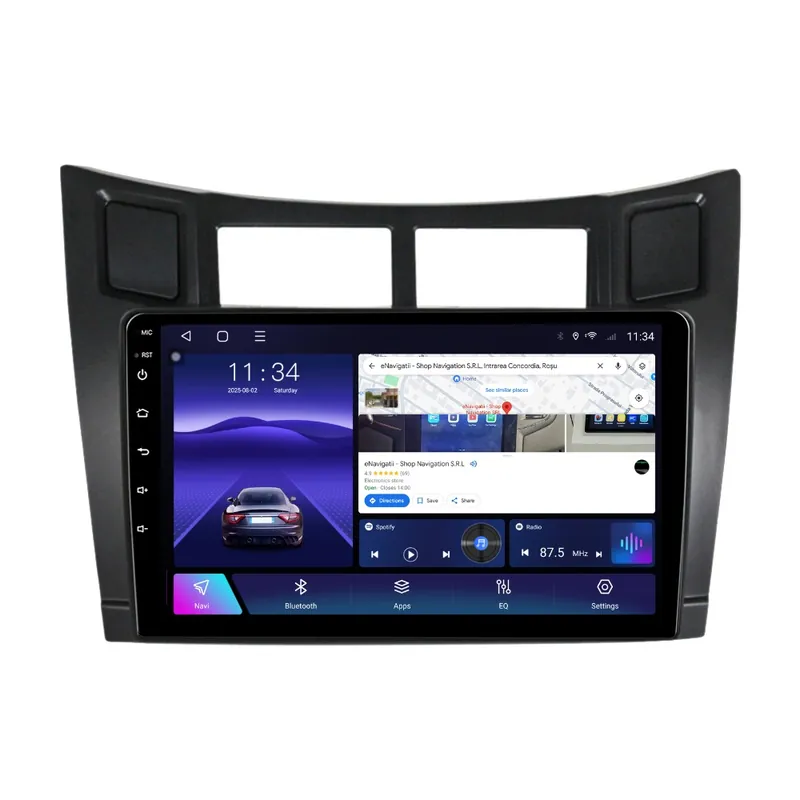 Navigatie Toyota Yaris P9 (2006-2011) cu Android, 4GB RAM, 64GB ROM, Ecran QLED 9" Touchscreen, CarPlay Wireless, DSP Retur ușor