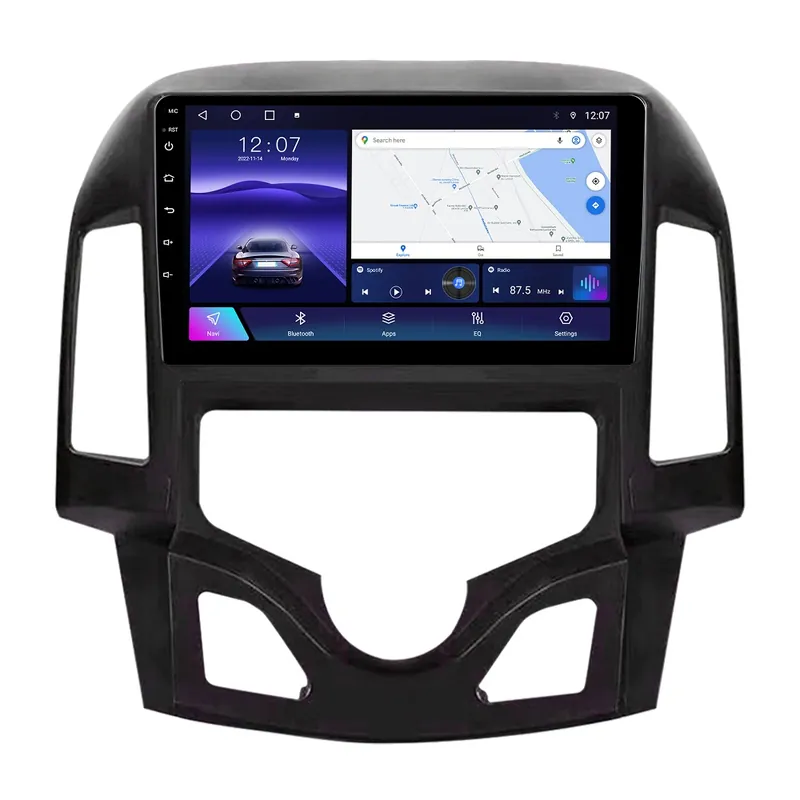 Noutate Navigatie Performanta Hyundai I30 FD (2007-2012) cu Android, 4GB RAM, Ecran QLED 9" Touchscreen, CarPlay Wireless, Wi-Fi, DSP, USB, Waze, SIM 4G