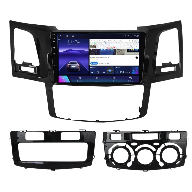Disponibil imediat Navigatie Toyota Hilux VII (2004-2015) cu Android, 4GB RAM, 64GB ROM, Ecran QLED 9" Touchscreen, CarPlay Wireless, DSP