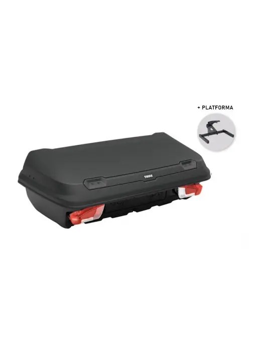 Cutie portbagaj pe carligul de remorcare Thule Arcos M + platforma Thule Arcos - Negru, 300L Premium