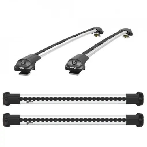 Cel mai vândut Set bare transversale portbagaj Turtle Air-v1, culoare argintie, dedicate pentru MAZDA 6 (GG1) ESTATE 02-07 ,sistem prindere pe bare longitudinale