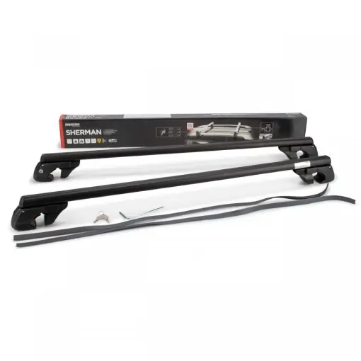 Bare transversale Menabo Sherman Black pentru Volkswagen Polo IV (9N3) Cross 2006-2008,sistem prindere pe bare longitudinale Ofertă