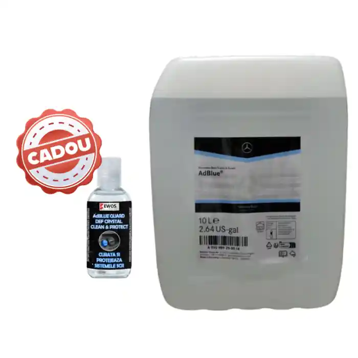 Plată securizată AdBlue Mercedes Benz A004989042014 10L pentru motoarele diesel Euro 6 + Cadou Aditiv Adblue anticristalizant pentru 10L AdBlue Guard