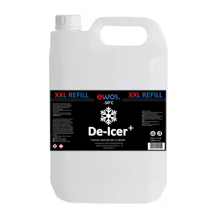 Ultima șansă Rezerva solutie degrivanta De Icer anti-gheata, refill pentru dezghetarea geamurilor si a parbrizului pana la -50°C, 5L