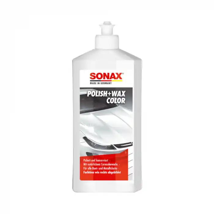 Super ofertă Pasta polish cu ceara la culoare Sonax Polish and Wax NanoPro, alb