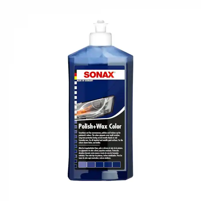 Pasta polish cu ceara la culoare Sonax Polish and Wax NanoPro, albastru Super ofertă