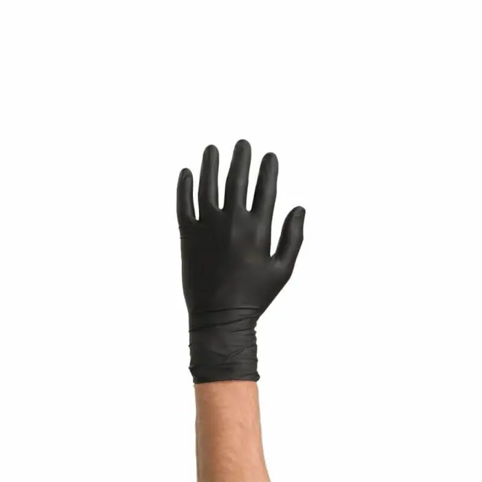 Cumpără online Manusi nitril negre fara pudra rezistente la solvent, Colad, cutie 60buc