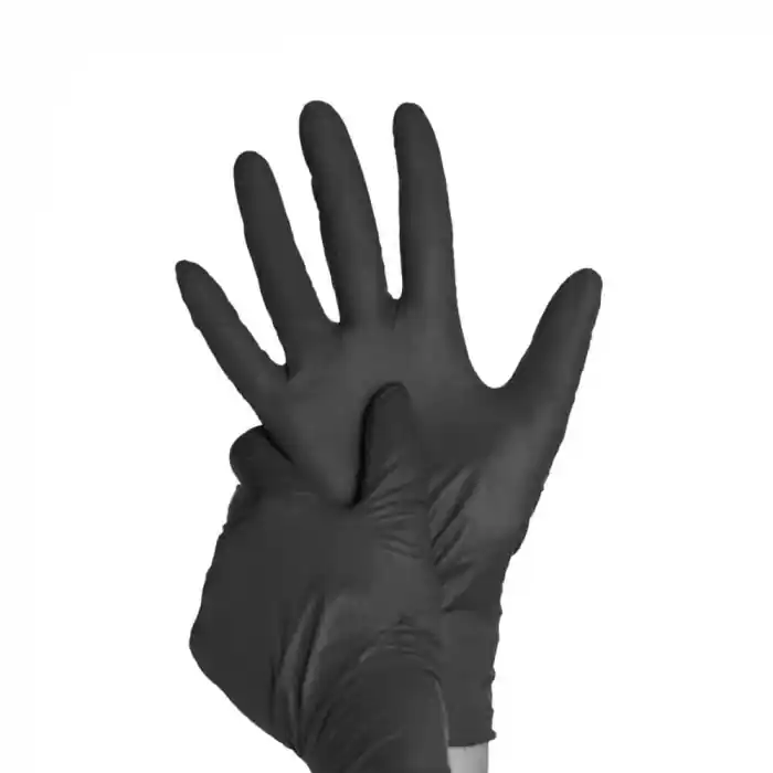 Manusi nitril fara pudra AMPri Pura Comfort Black, negre, cutie 100buc Ultima șansă