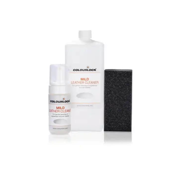Cel mai bun preț Solutie curatare piele Colourlock Mild Leather Cleaner, set 1L cu burete si foamer