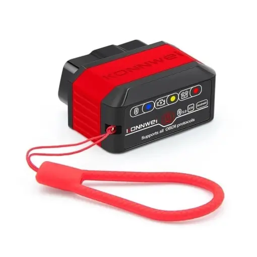 Reducere Diagnoza Auto OBD2 KONNWEI KW906, Bluetooth 5.0, Buton ON-OFF, Compatibil Android IOS, ELM 327 OBDII, Rosu