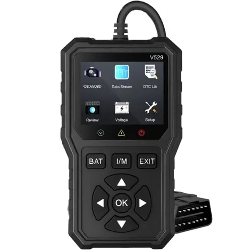 Tester auto diagnoza OBD2 Foxsur V529, test baterie, DTC Lookup, 10 limbi, coduri motor, senzor O2, EVAP, Freeze Frame, I/M, Negru Ofertă de sezon