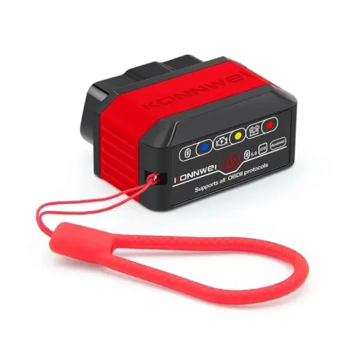 Diagnoza Auto OBD2 KONNWEI KW905, Bluetooth 5.0, Buton ON-OFF, Compatibil Android IOS, ELM 327 OBDII, Rosu Retur gratuit