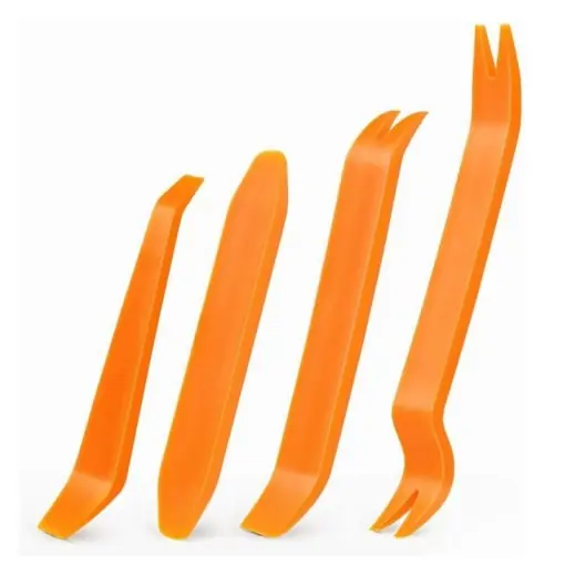 Set 4 piese pentru demontare tapiterie sau elemente auto de interior, Techstar® D0085-1, plastic, portocaliu Calitate înaltă