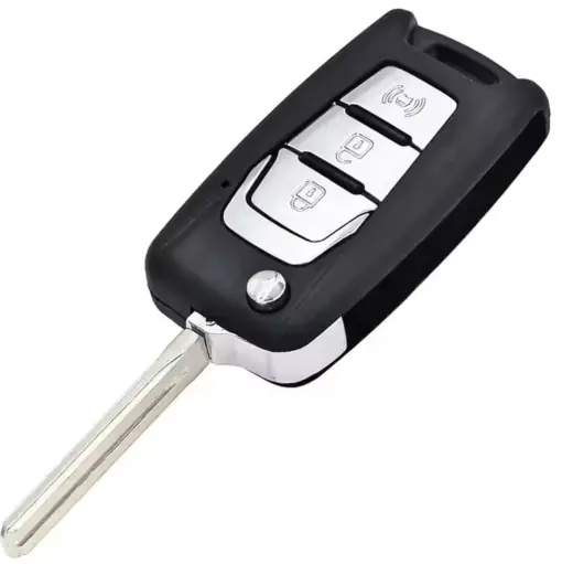 Lichidare de stoc Carcasa cheie auto Techstar flip cu 3 butoane compatibila SsangYong Korando C200 – lama TOY48