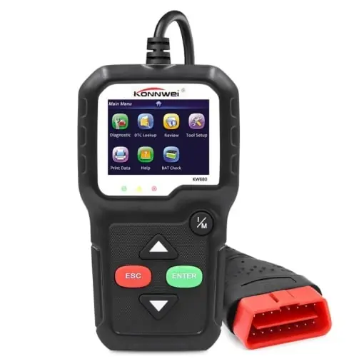 Diagnoza OBD2 KONNWEI KW680, Black, Afisare Erori + Descriere, Resetari, Live Data, ELM 327 OBDII Calitate înaltă