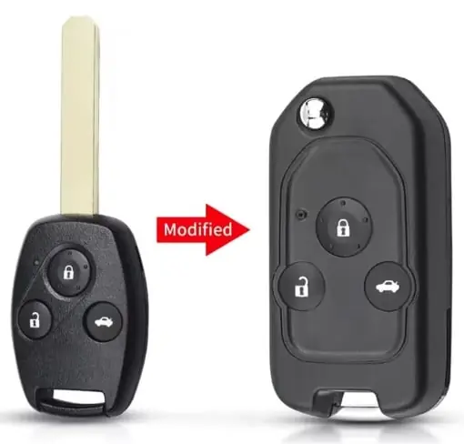 Carcasa cheie auto pliabila transformatoare, compatibila cu Honda Accord, Civic, CR-V, Pilot, Fit, 3 butoane, lama inclusa, fara electronica Preț redus