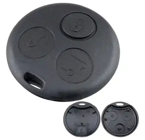 Carcasa cheie telecomanda Techstar compatibila Smart Fortwo 450/City-Coupe/Cabrio, Roadster, Forfour, 3 butoane, neagra Cumpără online