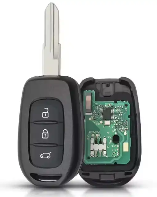 Cheie auto telecomanda completa compatibila Dacia Duster/Logan/Sandero + Renault Symbol/Trafic, lamela VAC102, 3 butoane, 433MHz, chip PCF7961M (4A), cu electronica si baterie Plată sigură