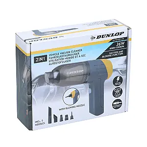 Expediere rapidă DUNLOP ASPIRATOR AUTO MINI CU ACUMULATOR 2IN1 36W