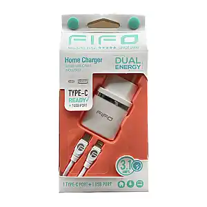 FIFO INCARCATOR 220V 1xUSB 1xTYPE-C + CABLU TYPE C - LIGHTNING Retur ușor